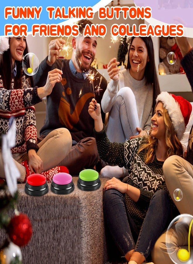 Ovveroche 6 Pieces Recordable Answer Buzzers Button Answer Buzzers Game Show Buzzer Recordable Button Classroom Buzzers Perfect for Study Office Home and Pet Buttons Training Toy - Image 4